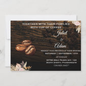Invitation haricots boho rustique moderne élégant Mariage caf (Devant)