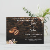Invitation haricots boho rustique moderne élégant Mariage caf (Debout devant)