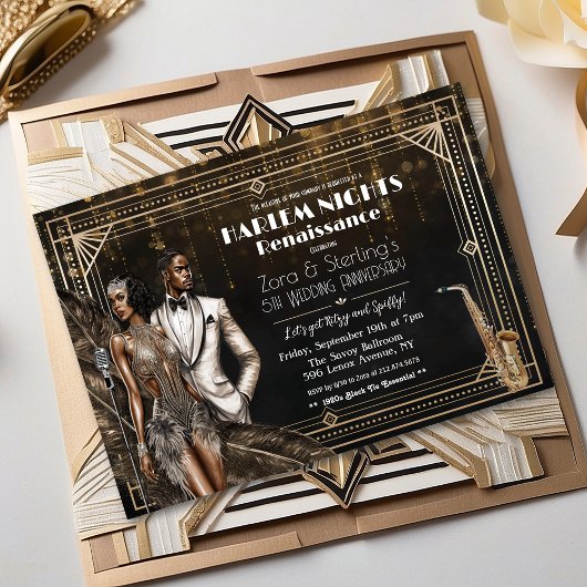 Invitation Harlem Nights Gatsby 1920 Africains-Américains
