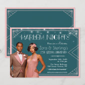 Invitation Harlem Nights Mariage afro-américain Anniversaire (Devant / Derrière)
