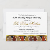 Invitation Harlequin Masquerade 40e anniversaire (taupe) (Dos)