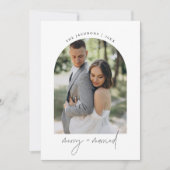 Invitation HARLOW Arc moderne photo Joyeux & Marié vacances (Devant)