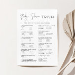 Invitation HARLOW Baby Trivia Baby shower Game Card<br><div class="desc">Réponses : 1-D,  2-D,  3-C,  4-D,  5-A,  6-D,  7-A,  8-C,  9-A,  10-D,  11-B,  12-D</div>