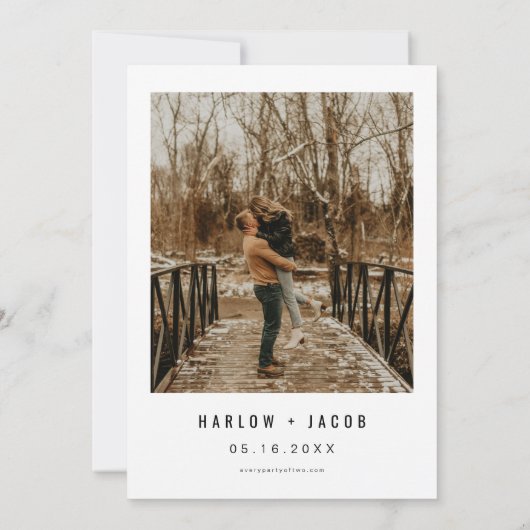Invitation HARLOW Edgy Bold Modern We Do Photo Mariage (Dos)