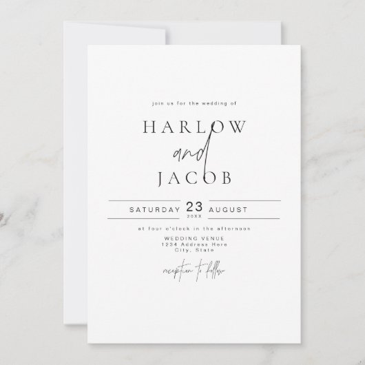 Invitation HARLOW Edgy Bold Modern We Do Photo Mariage (Devant)