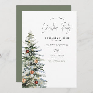 Invitation HARLOW Minimal Rustique Noël Tree Fête de Noël