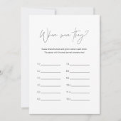 Invitation HARLOW Où Étaient-Ils Fête des mariées Game Card (Devant)