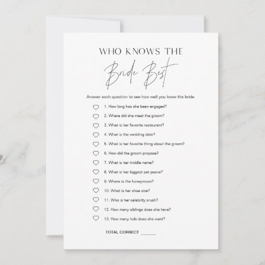 Invitation HARLOW qui connaît la Fête des mariées de mariée c (Devant)