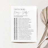 Invitation HARLOW Qui l'a dit maman ou papa Baby Game Card