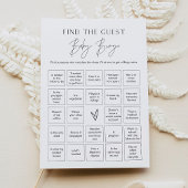 Invitation HARLOW Trouver L'Invité Baby Bingo Game Card