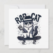 Invitation Harmonie de chat rap (Dos)