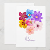 Invitation Harmonie de printemps - Bouquet de fleurs mixtes à (Devant / Derrière)