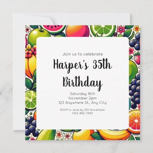 Invitation Harmonie fruitée : Symphonie de la générosité de l (Dos)