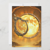 Invitation Harpe céleste de la Lune dorée. (Dos)