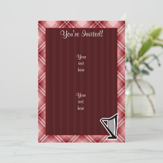Invitation Harpe rouge de plaid (Debout devant)