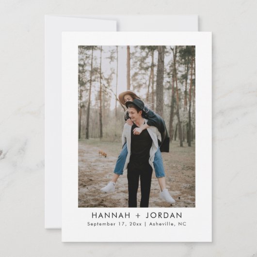 Invitation HARPER calligraphie moderne enregistrer la date In (Dos)