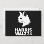 Invitation Harris Waltz 2024 Election Funny Cat Kamala Tim (Devant)