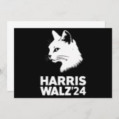 Invitation Harris Waltz 2024 Election Funny Cat Kamala Tim (Devant / Derrière)