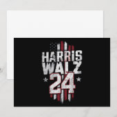 Invitation Harris Walz 2024 Kamala Harris 2024 Tim Walz 2024 (Devant / Derrière)