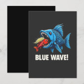 Invitation Harris Walz Élection Blue Waves Démocrate Fish (Devant / Derrière)
