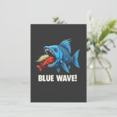 Invitation Harris Walz Élection Blue Waves Démocrate Fish (Debout devant)