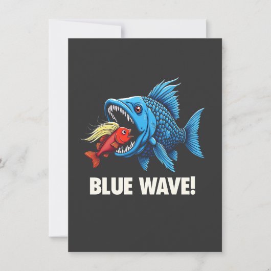 Invitation Harris Walz Élection Blue Waves Démocrate Fish (Devant)