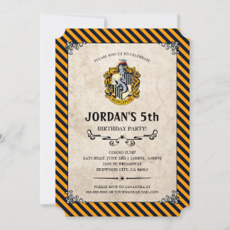 Invitation Harry Potter Anniversaire | Hufflepuff