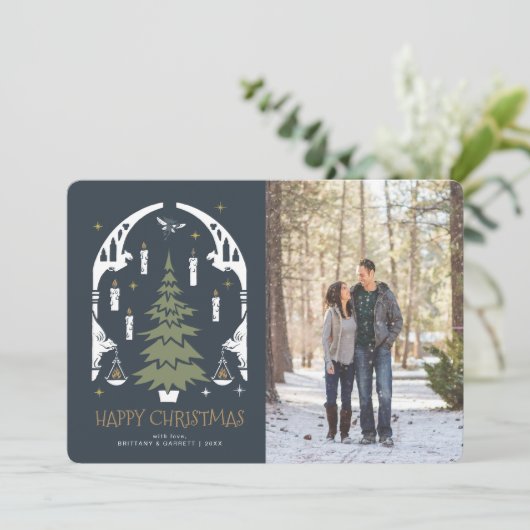 Invitation HARRY POTTER™ Arbre de Noël magique (Debout devant)