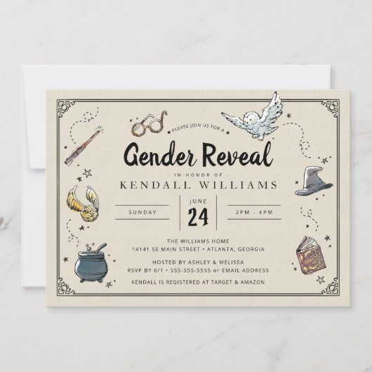 Invitation Harry Potter | Baby shower de révélation de genre (Devant)