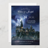 Invitation Harry Potter | baby shower du château de Hogwarts  (Devant / Derrière)