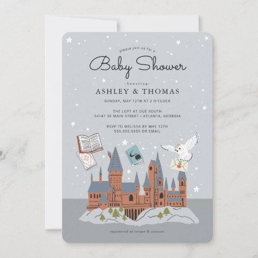 Invitation Harry Potter | Baby shower du château de Hogwarts (Devant)