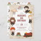 Invitation Harry Potter Caractère Magique Arc Anniversaire (Devant / Derrière)