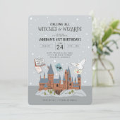 Invitation Harry Potter | Château de Hogwarts 1er anniversair (Debout devant)