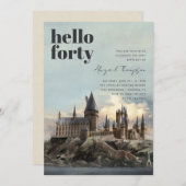 Invitation Harry Potter | Château de Hogwarts 40e anniversair (Devant / Derrière)