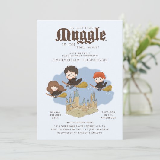 Invitation Harry Potter | Fête de Naissance Muggle (Debout devant)