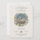 Invitation Harry Potter | Floral Hogwarts Castle Mariage (Devant)