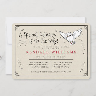 Invitation Harry Potter Hedwig Annonce du sexe de l'enfant pa