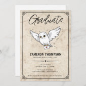 Invitation Harry Potter | Hedwig Graduation Party (Devant / Derrière)