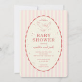 Invitation Harry Potter Hedwig Rayure Rose Baby Shower (Devant)