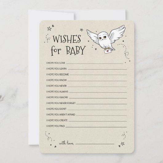 Invitation Harry Potter - Hedwig | Voeux pour bébé (Devant)
