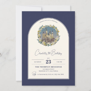 Invitation Harry Potter Hogwarts Arc Floral Anniversaire