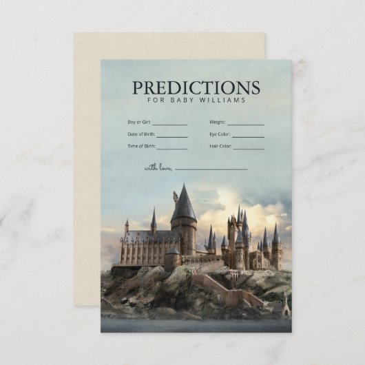 Invitation Harry Potter | Hogwarts prédictions de bébé (Devant / Derrière)