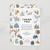 Invitation Harry Potter Icons Anniversaire Merci (Devant / Derrière)