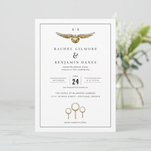 Invitation Harry Potter Magique Mariage d'aquarelle (Debout devant)