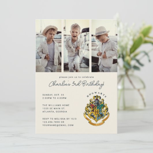 Invitation Harry Potter | Photo d'anniversaire de Hogwarts (Debout devant)