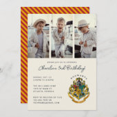 Invitation Harry Potter | Photo d'anniversaire de Hogwarts (Devant / Derrière)