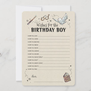 Invitation Harry Potter - Souhaits pour le garçon d'anniversa