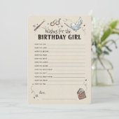 Invitation Harry Potter - Vœux pour la fille d'anniversaire (Debout devant)