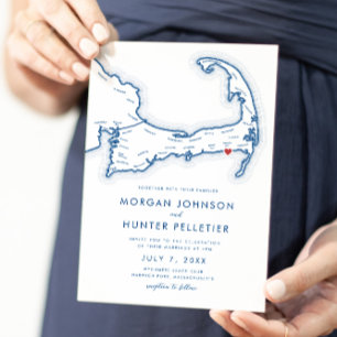 Invitation Harwich Port Cape Cod Marine Bleu minimaliste Mari
