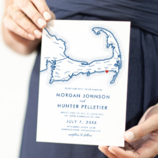 Invitation Harwich Port Cape Cod Marine Bleu minimaliste Mari